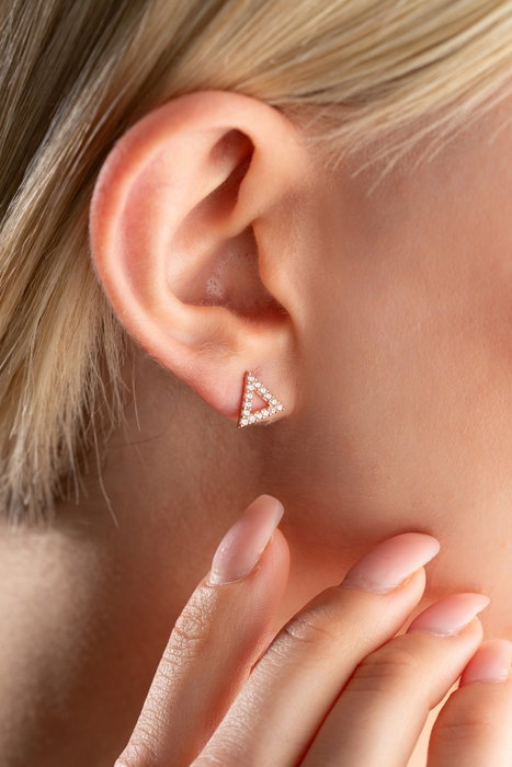 Heliophilia Silver Pendientes de Plata de Ley 925 Oro Rosa y Blanco